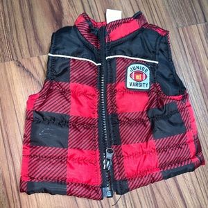 red & black newborn vest